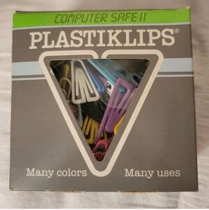 Vintage Plastiklips Paper Clips Large Size 500 Pack Assorted Colors Rainbow 80s